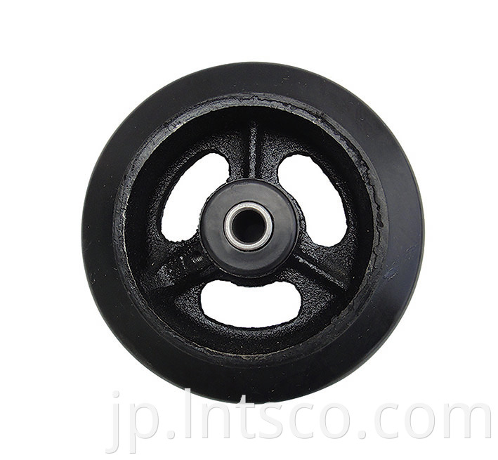 Heavy Duty Rubber on Cast Iron Single Wheels